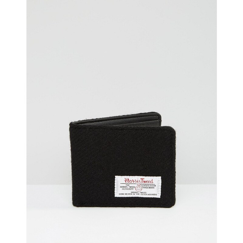 ASOS - Harris - Schwarze Brieftasche aus Tweed - Schwarz