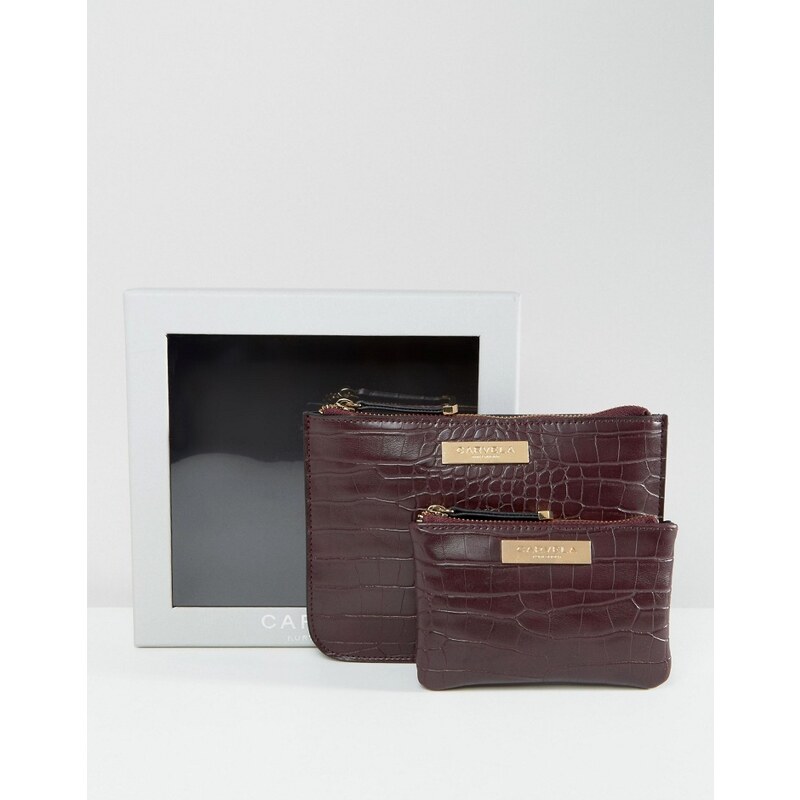 Carvela - Tasche in Kroko-Optik und Geldbörse mit Rundum-Reißverschluss in einer Geschenkbox - Rot