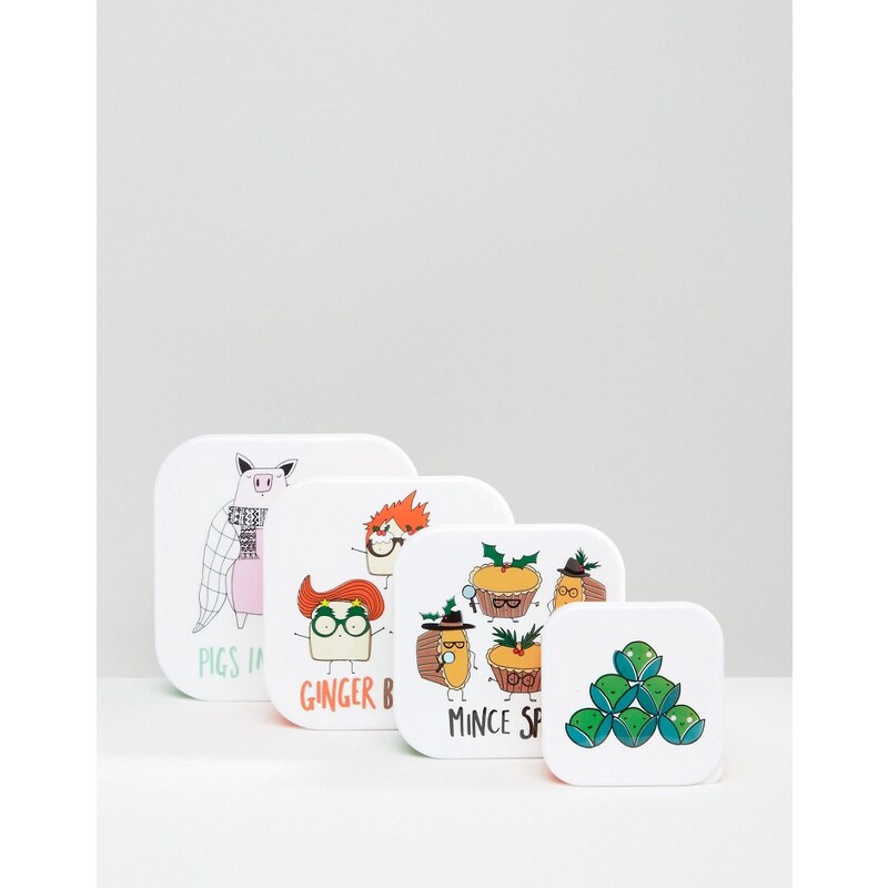 Paperchase - Snackboxen mit Weihnachtsmotiv - Mehrfarbig