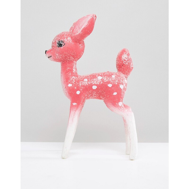 Paperchase - Weihnachtsdekoration mit Bambi-Rentier in Rosa - Mehrfarbig