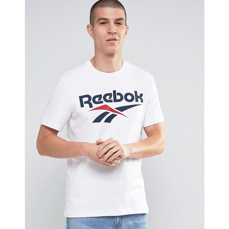Reebok - Vector - Weißes T-Shirt mit großem Logo, AZ9527 - Weiß