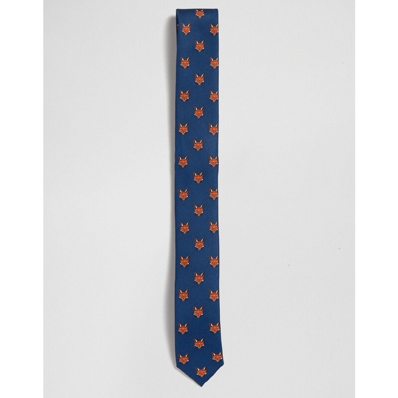 ASOS - Marineblaue Fuchs-Krawatte - Marineblau