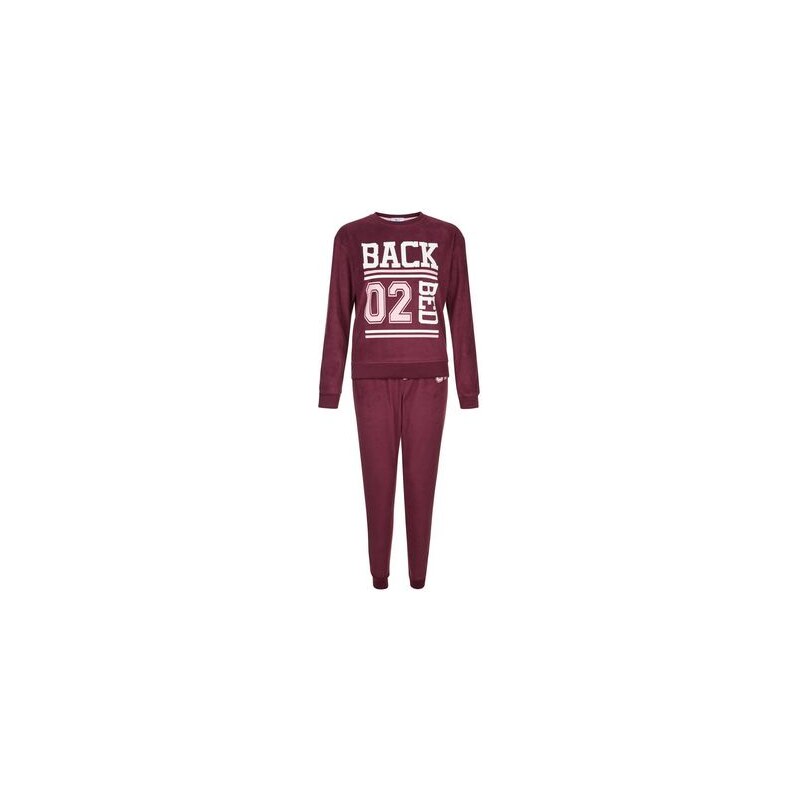 New Look Teenager – T-Shirt und Jogginghose mit „02 Bed“-Aufdruck hinten, in Weinrot