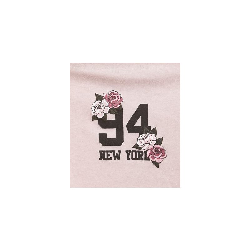 New Look Teenager – T-Shirt in Rosa mit blumenverzierter „New York“-Aufschrift