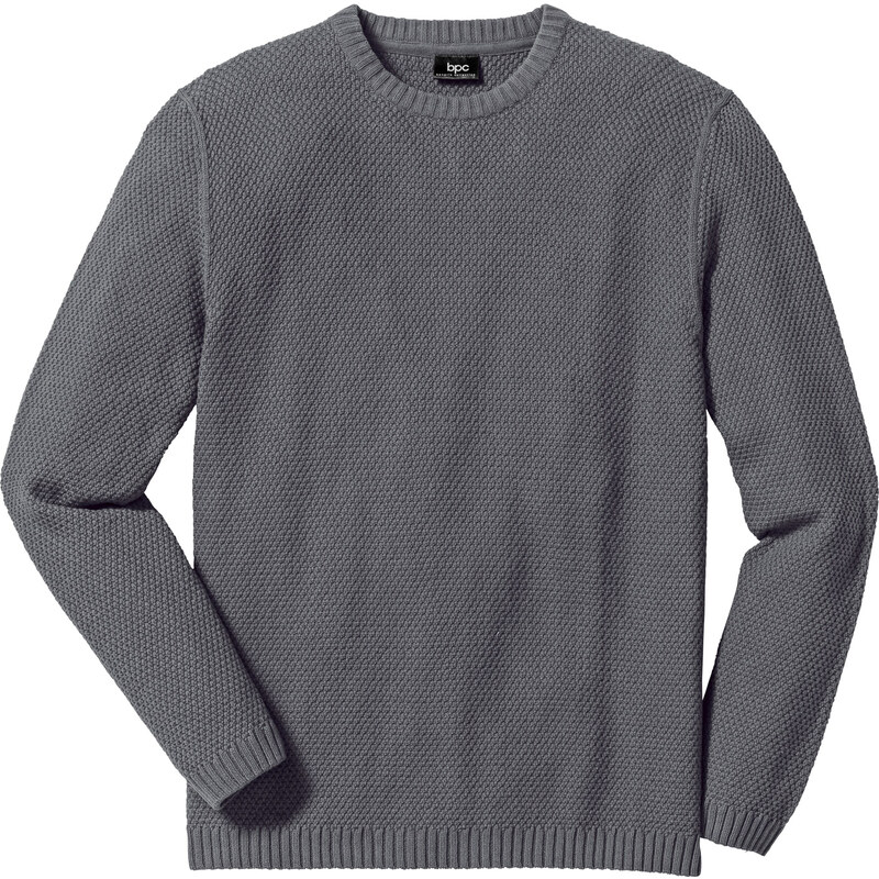 bpc bonprix collection Pullover Regular Fit langarm in grau für Herren von bonprix