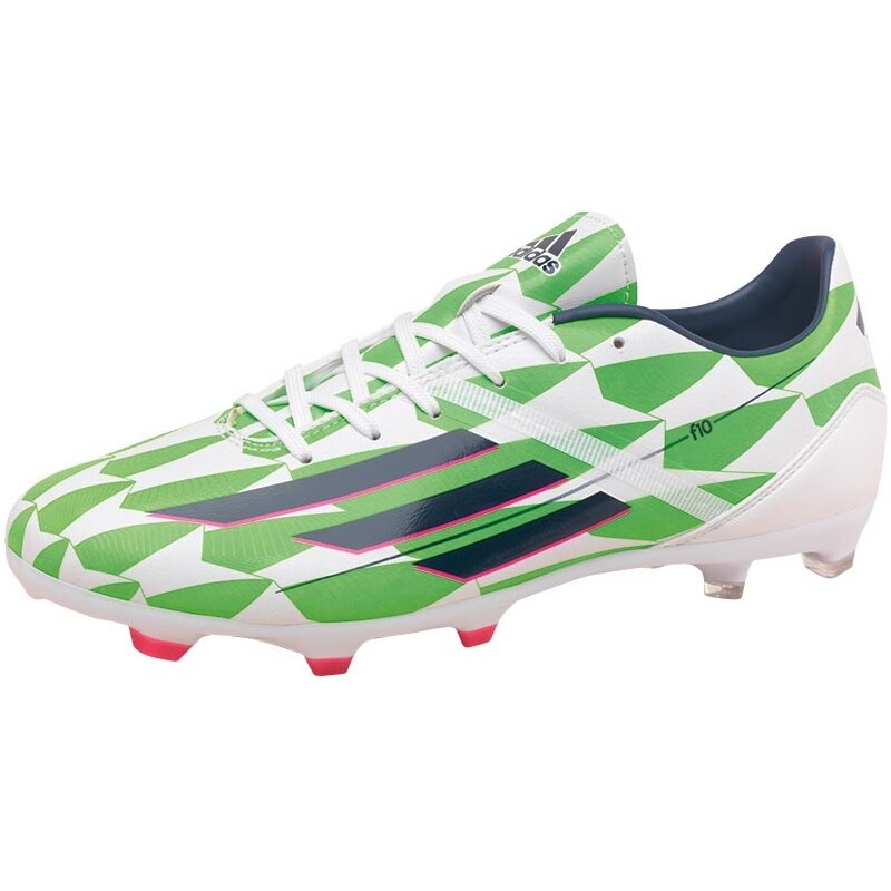 adidas Mens F10 FG Football Boots White/Blue/Green Blue