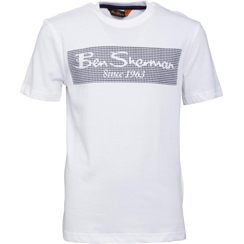 Ben Sherman Junior Dogtooth Printed T-Shirt Bright White