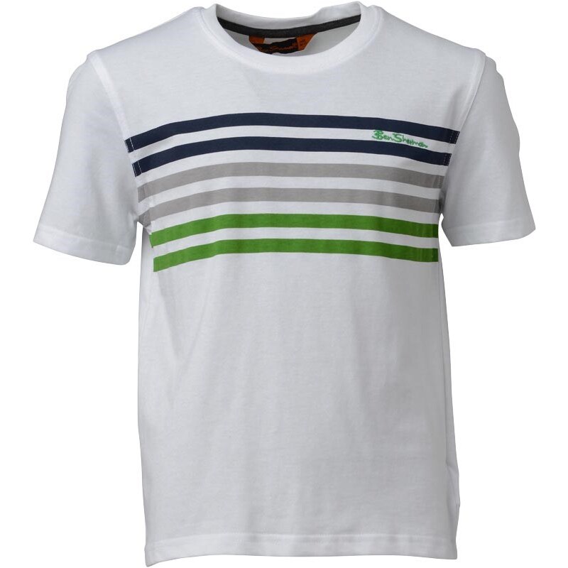 Ben Sherman Junior Colour Stripe Panel T-Shirt Bright White