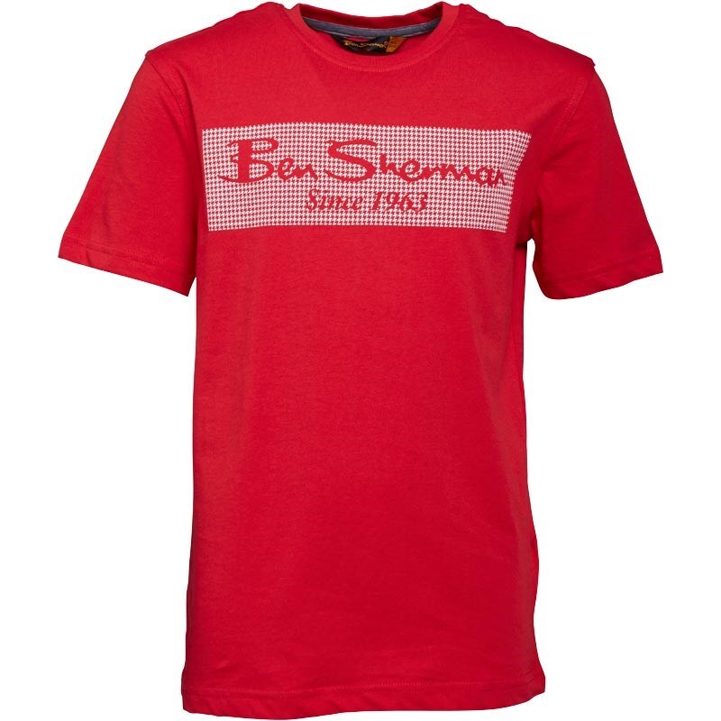 Ben Sherman Junior Dogtooth Printed T-Shirt Rosso Red