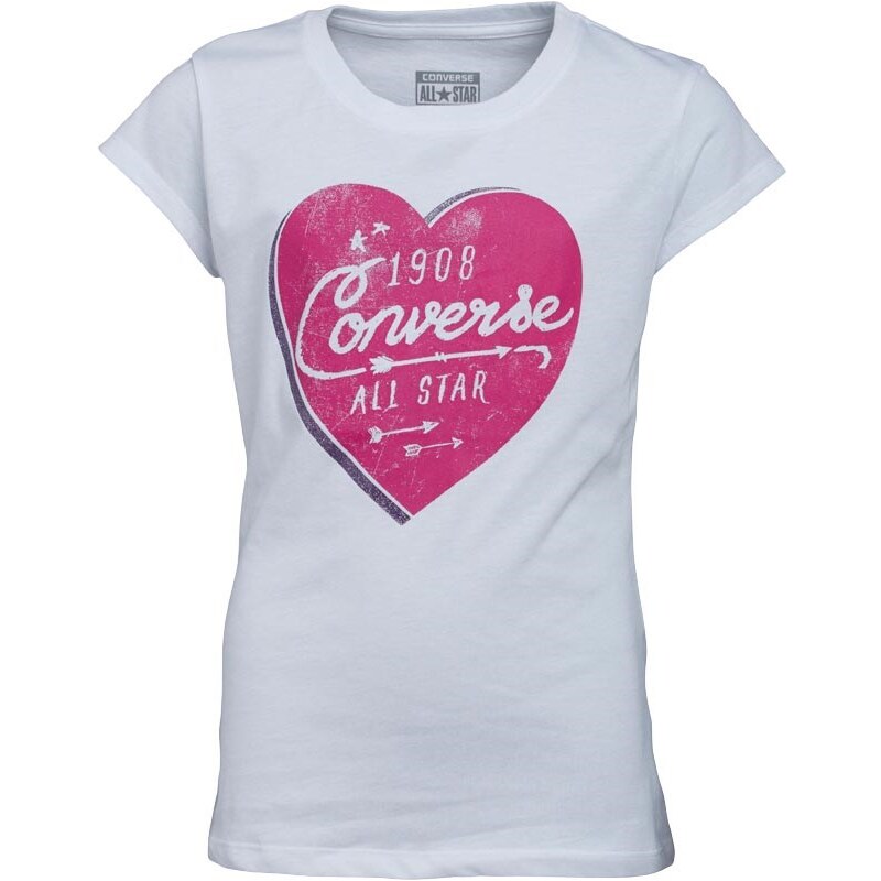 Converse Mädchen 198 Heart T-Shirt Weiß