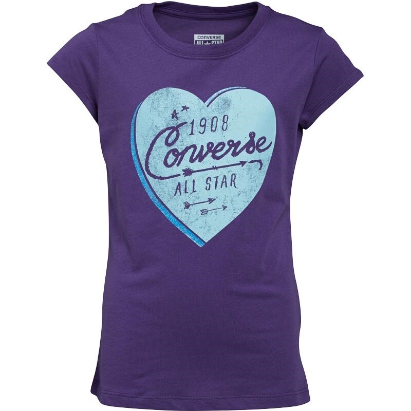 Converse Mädchen 198 Heart Showtime T-Shirt Lila