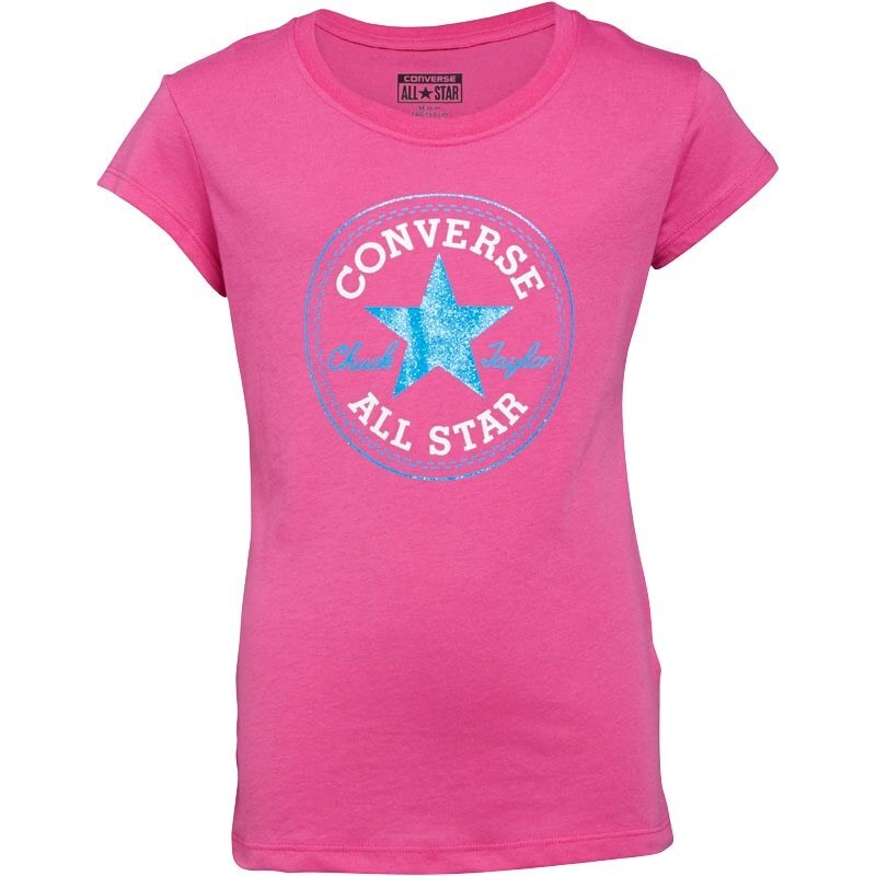 Converse Mädchen Chuck Patch Plastic T-Shirt Rosa