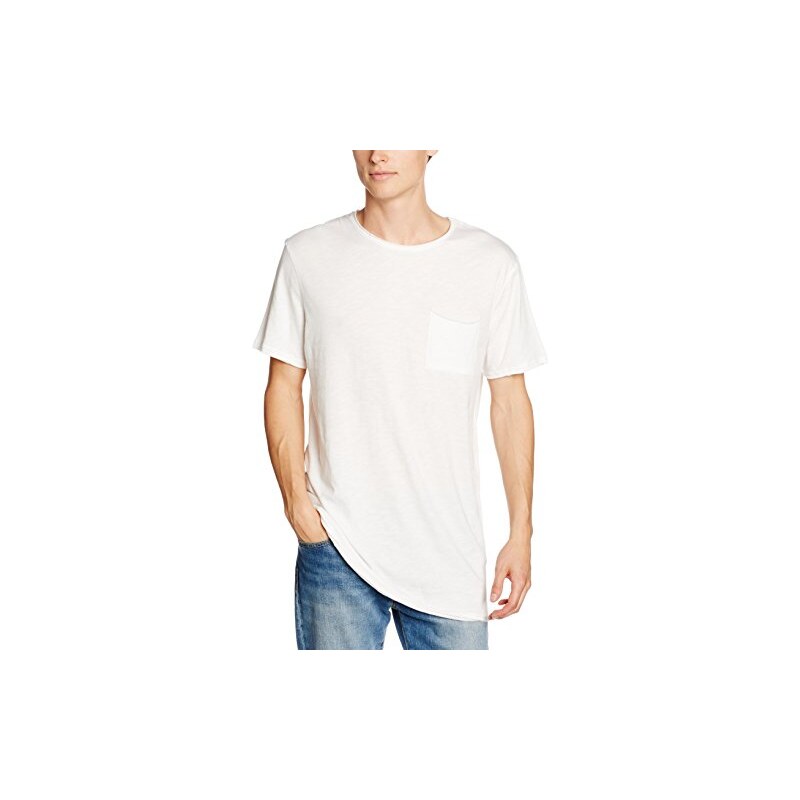 New Look Herren T-Shirt Longline Slub