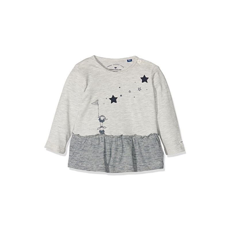 TOM TAILOR Kids Baby-Mädchen T-Shirt Print Tee with Striped Peplum