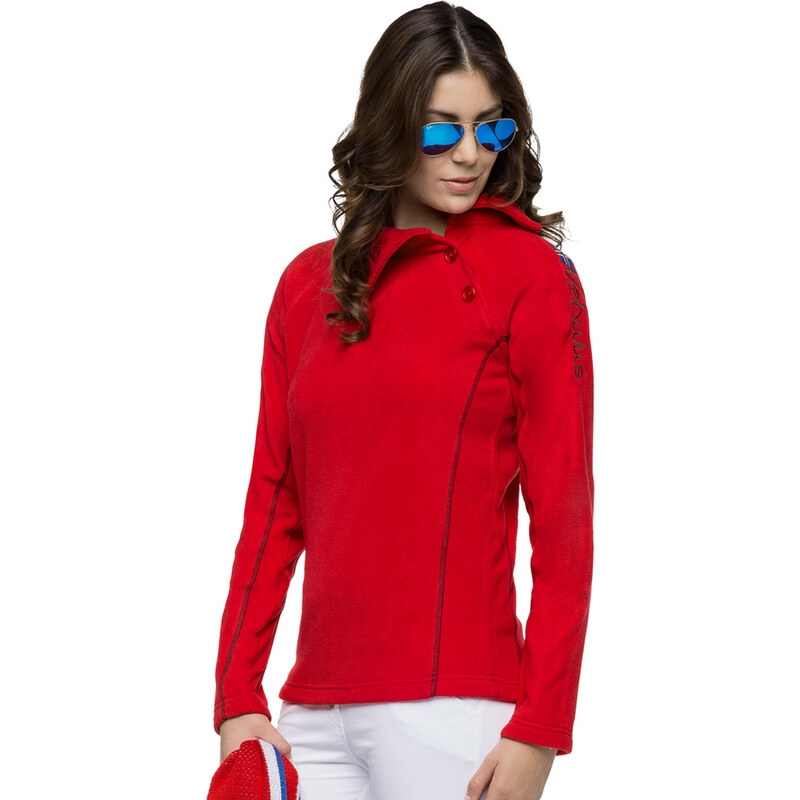 Nebulus Fleece-Sweater Button - Rot - XL