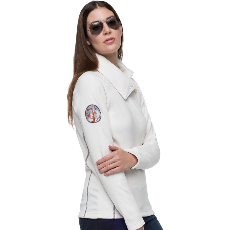 Nebulus Fleece-Sweater Button - Weiß - S