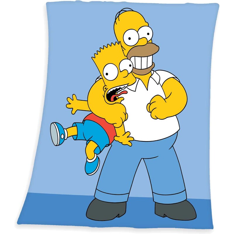 Die Simpsons Fleece-Decke hellblau in Größe UNI für Unisex - Kinder aus 100% Polyester