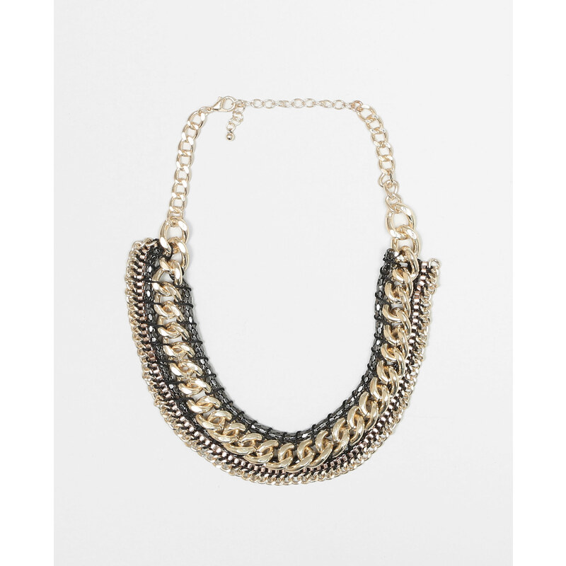 Plastron-Halskette aus mehreren Ketten. Gold, Größe 00 -Pimkie- Mode für Damen