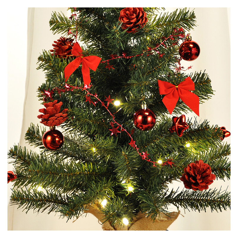 Lesara Beleuchteter Weihnachtsbaum mit Deko - Rot