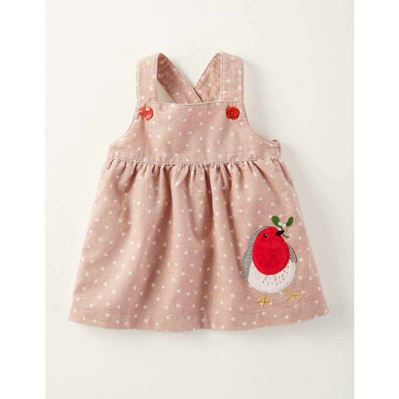 Trägerkleid aus Cord mit Winterfreunden Pink Baby Boden