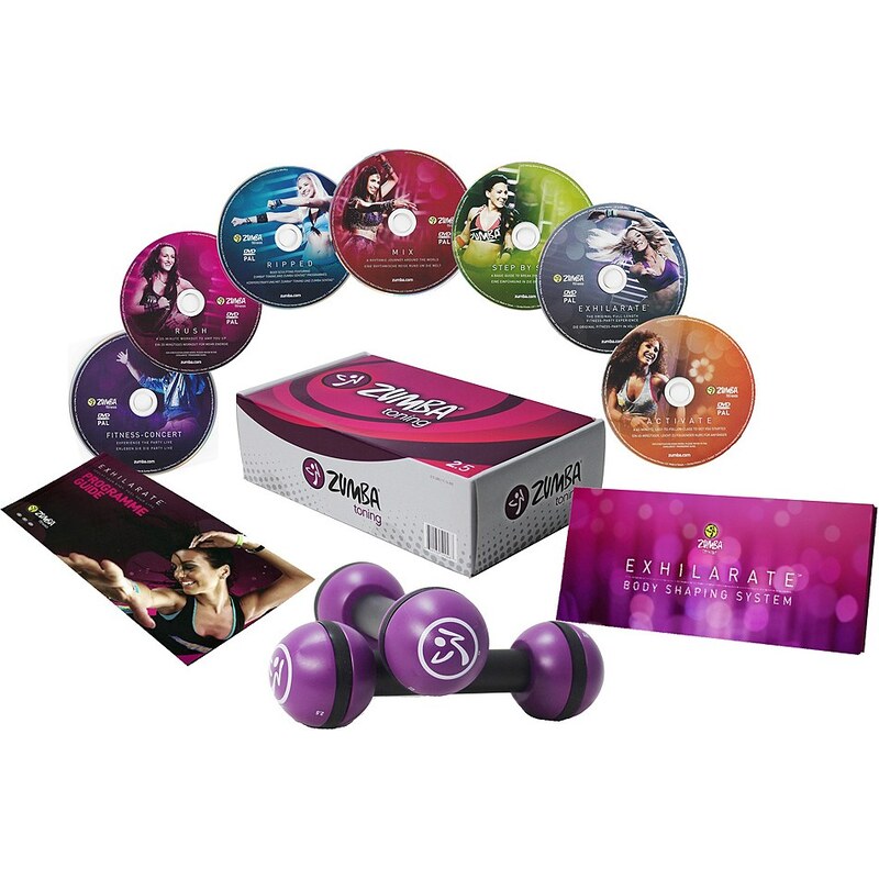 Zumba® Fitness Exhilarate DVD-Set mit Toning-Sticks, »Workout DVD Set« (7tlg.)