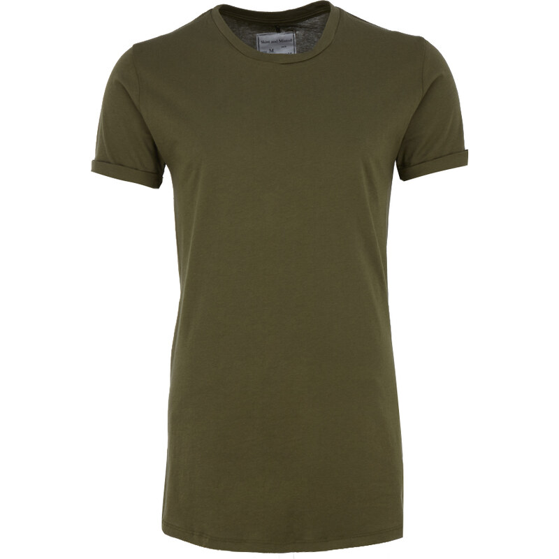 Skint & Minted langes Oversize T-Shirt in Army-Green
