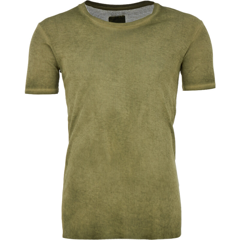Skint & Minted OIL WASH Rippstrick T-Shirt in Grün