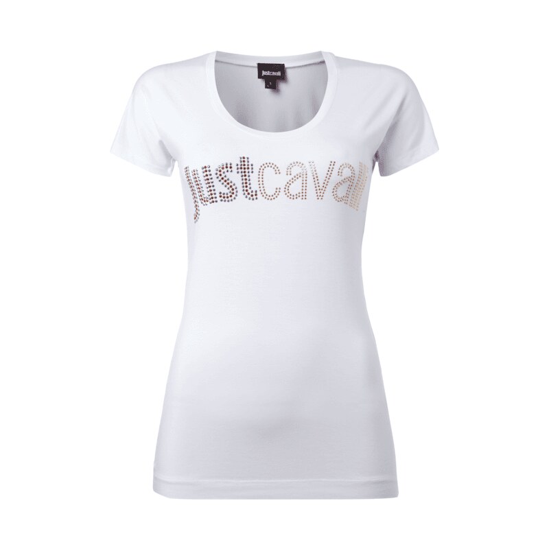 Just Cavalli Shirt mit Logo aus Ziersteinbesatz