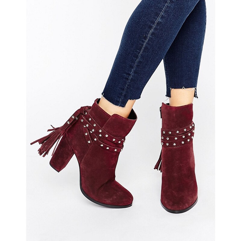 Faith - Bethany - Ankle-Boots mit Absatz und Bindeband - Rot