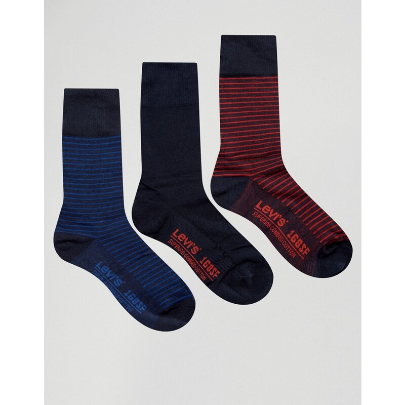 Levis Levi's - Blaue Socken im 3er-Set in einer Geschenkschachtel - Blau