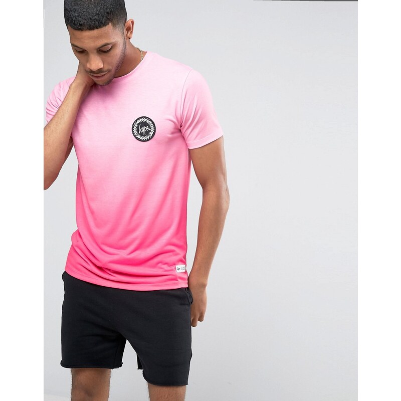 Hype - T-Shirt mit Farbverlauf und Logo auf der Brust - Rosa