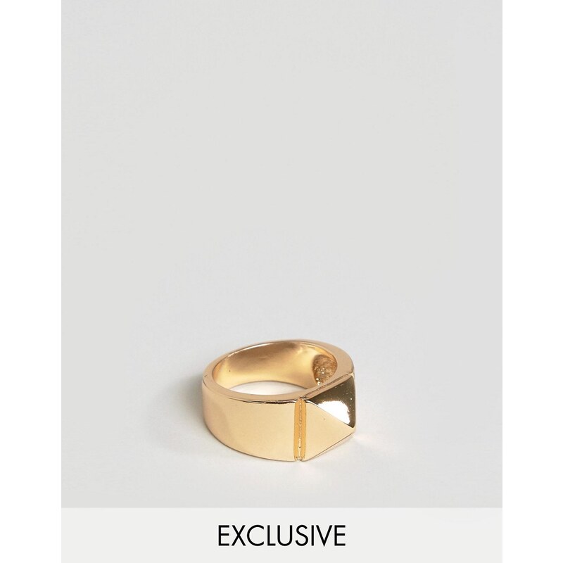 DesignB London - Goldener, geometrischer Ring - Gold