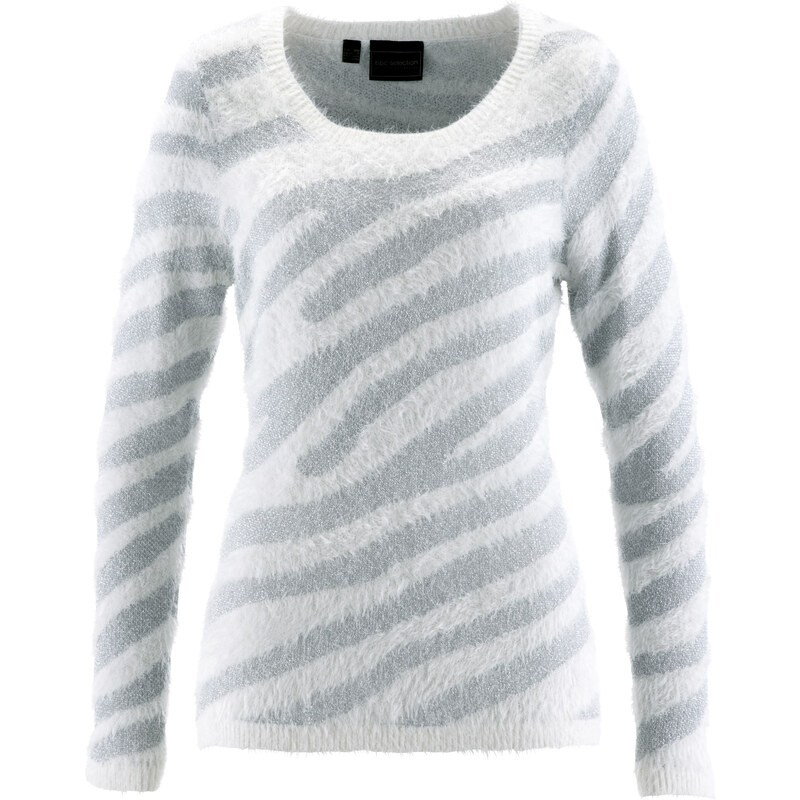 bpc selection Pullover langarm in weiß (Rundhals) für Damen von bonprix