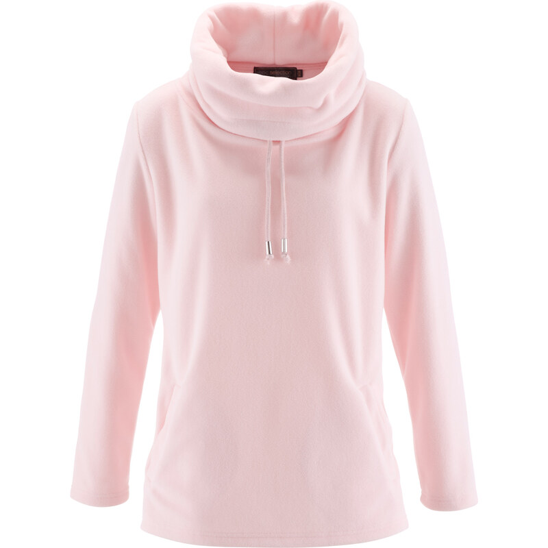 bpc selection Fleece-Pullover langarm in rosa für Damen von bonprix