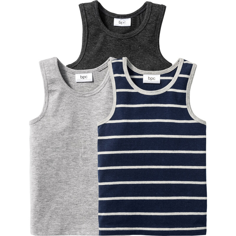 bpc bonprix collection Unterhemd (3er-Pack) in grau für Jungen von bonprix