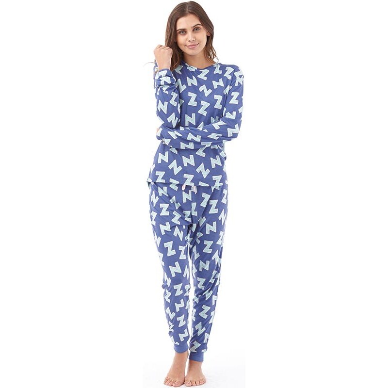 Chelsea Peers Womens ZZZZ Pyjama Set Blue
