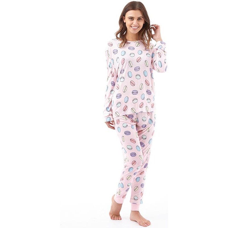 Chelsea Peers Womens Macaroons Pyjama Set Pink