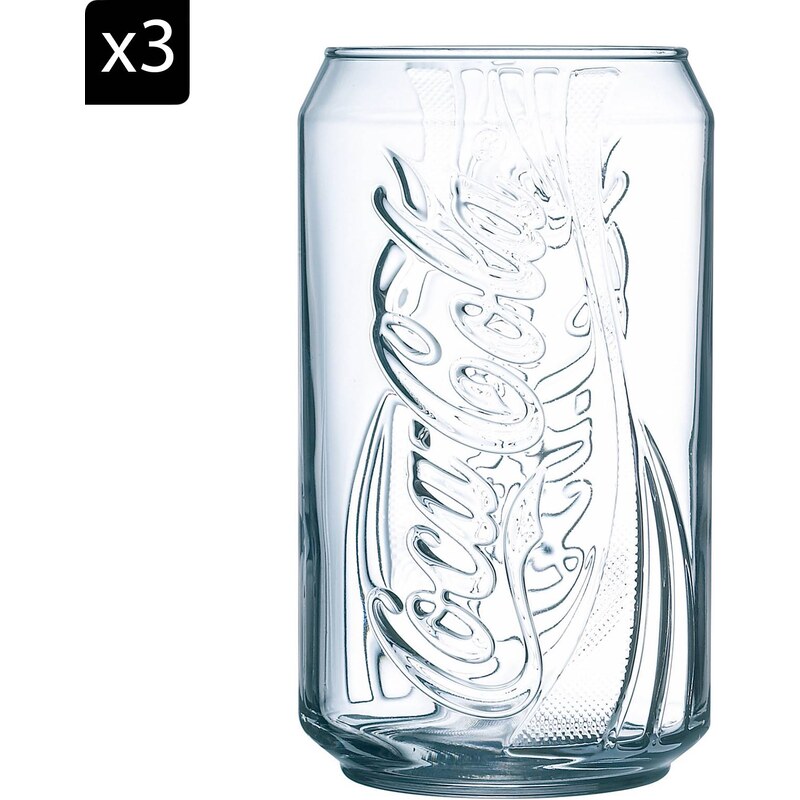Luminarc Coca Cola - 3-er Set Becher - transparent