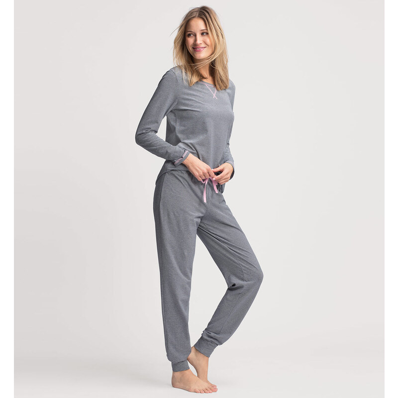 C&A Pyjama in Schwarz / weiß