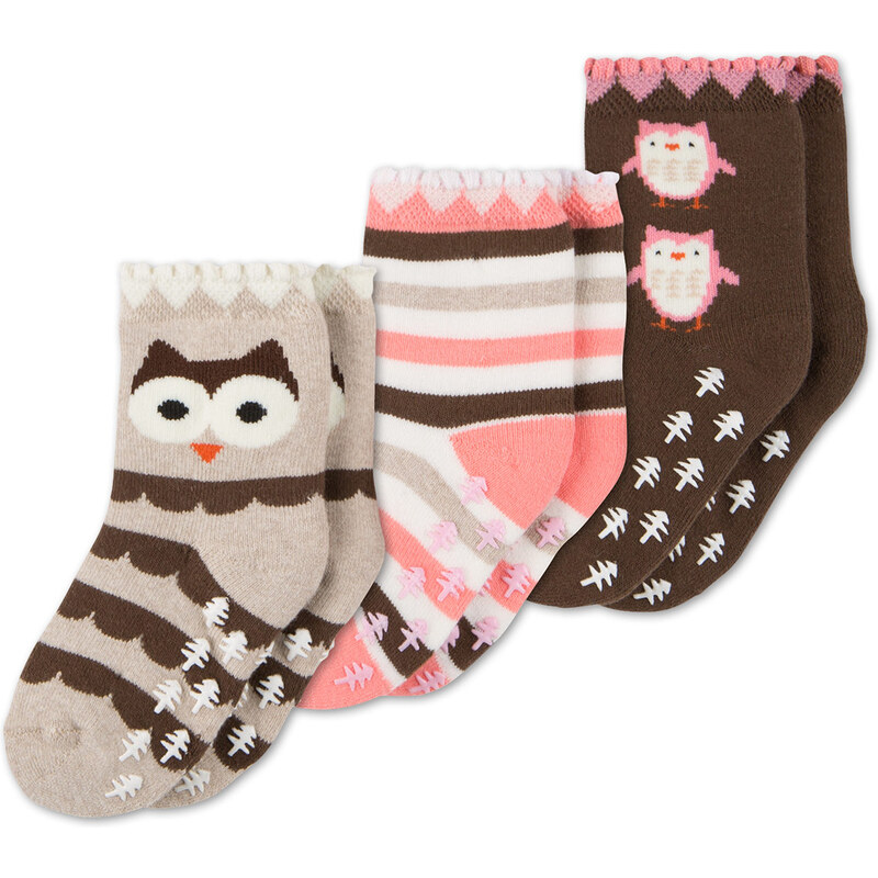 C&A Baby 3 Paar Baby-ABS-Socken in Braun