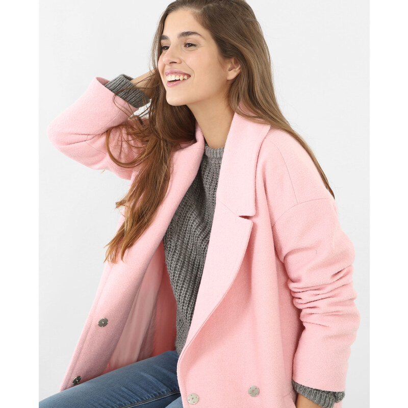 Oversized-Mantel aus Wollstoff Rosa, Größe M -Pimkie- Mode für Damen