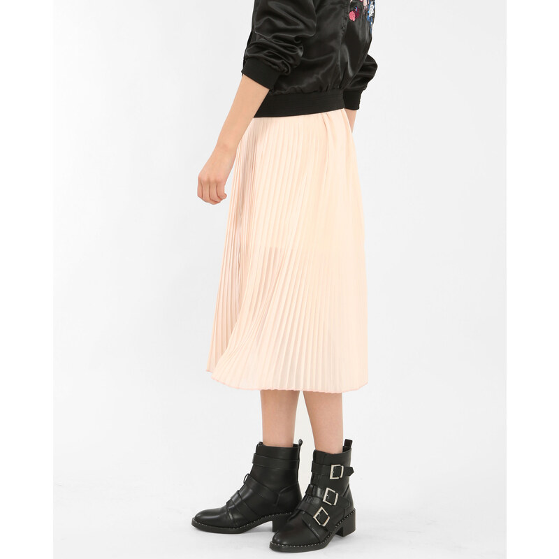 Plissierter Midirock Zartrosa, Größe L -Pimkie- Mode für Damen