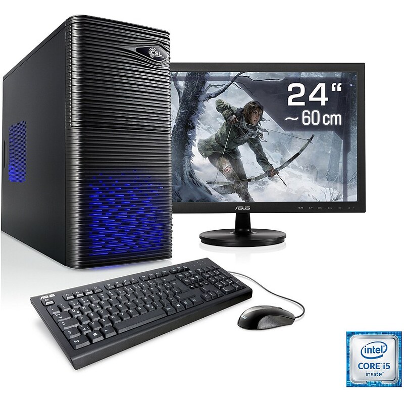 CSL Gaming PC Set i5-6500 GeForce GTX 1060 8 GB RAM 24" TFT »Speed T5828 Windows 10 Home«