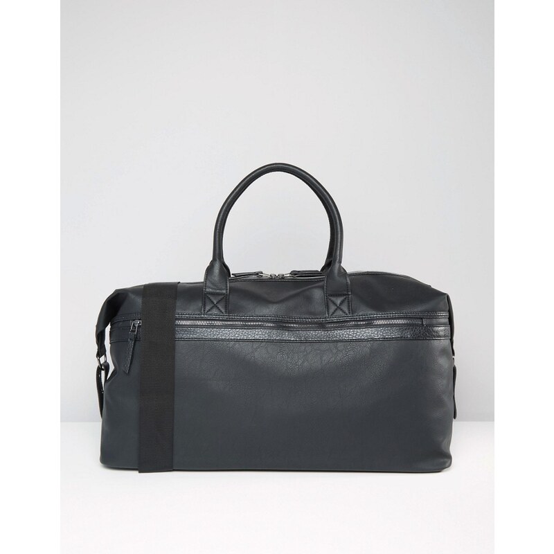 ASOS - Reisetasche mit Reißverschlusstasche vorne - Schwarz