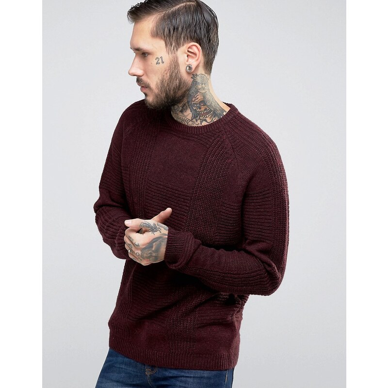 ASOS - Pullover mit Rippendesign - Rot