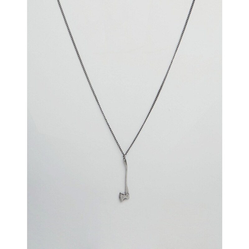 Vitaly - Sequoia Axe - Halskette aus Edelstahl im Altsilber-Look - Silber