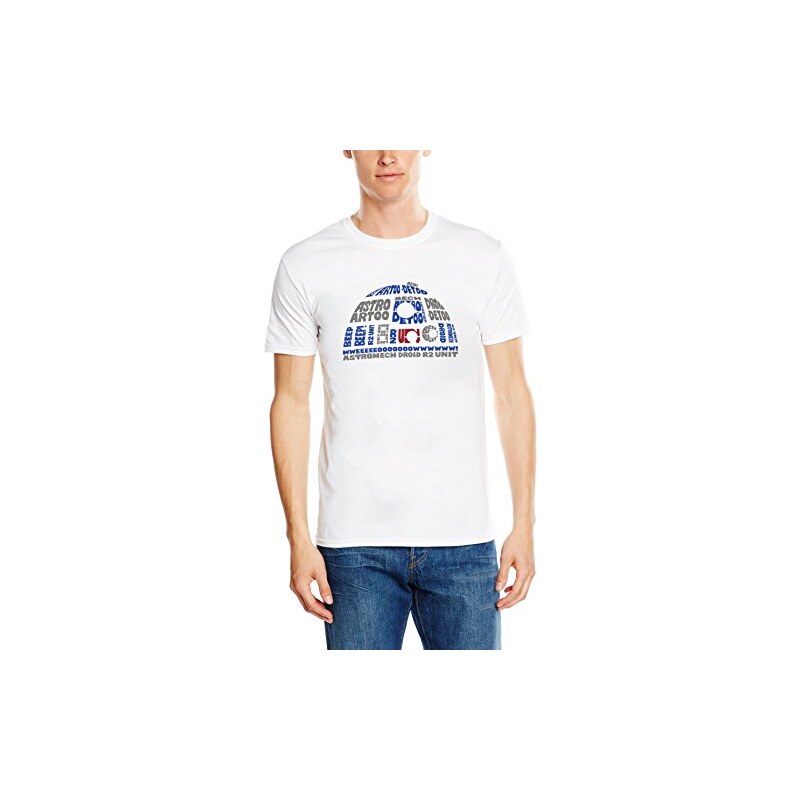 Star Wars Herren T-Shirt R2d2 Text Head