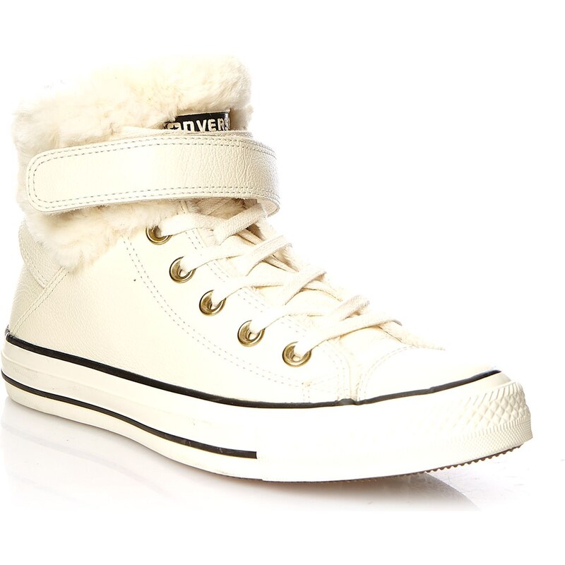 Converse Ctas Brea Leather + Fur Hi - High Sneakers - weiß