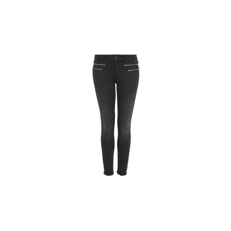 Damen HALLHUBER Cropped Skinny Jeans mit Zippern HALLHUBER schwarz 32,34,36,38,40,42