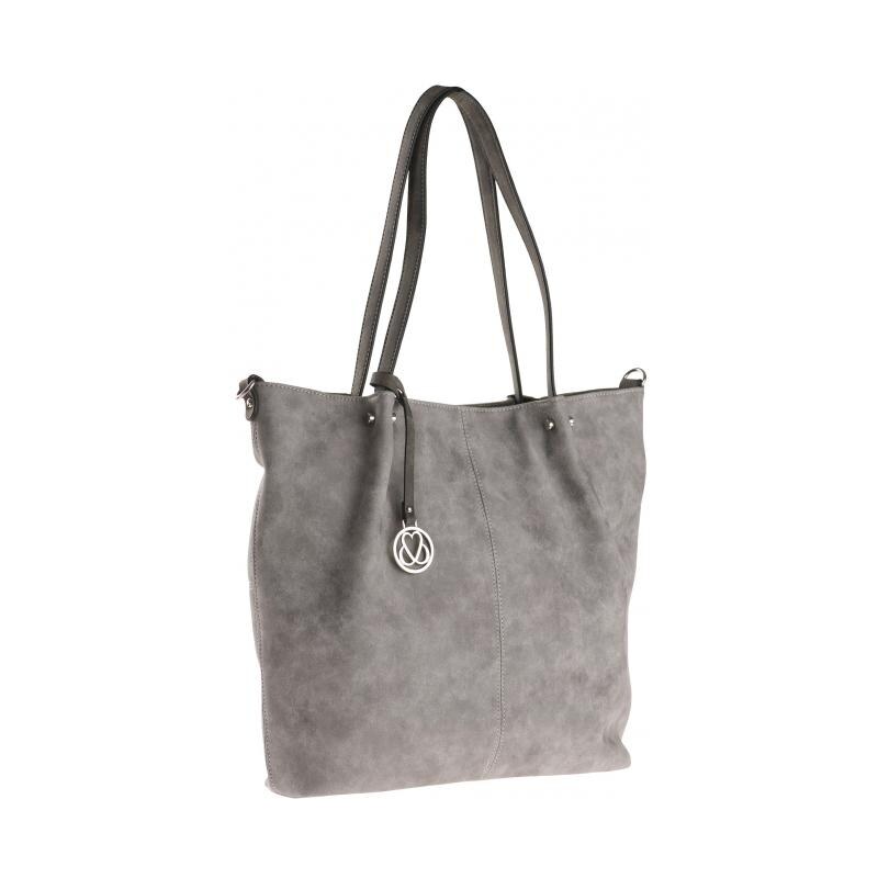 Michèle Boyard Damen Handtasche 3 in 1 Tasche grau aus Kunstleder